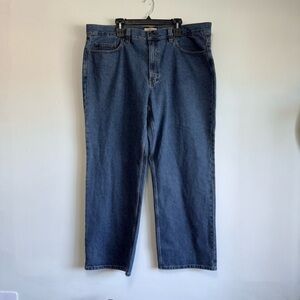 Blue Mountain Mens Straight Leg Jeans 44x32 Dark Wash 100% Cotton Workwear